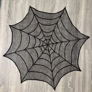 Halloween Lace Table Table Topper 30"‎ Doily Black Spider Web Spooky